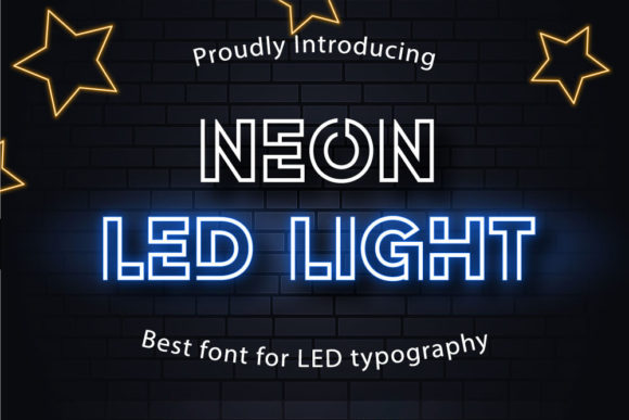 Neon Led Light Font for Eye-Catching Designs